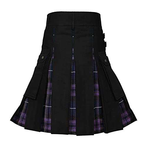 NaLatia Herren Schottischer Kilt Mode Schottenrock Taschenröcke Individualität Klassischer Party Schottenrock Mittelalter Traditioneller Faltenrock mit Kette 2025 Neu von NaLatia