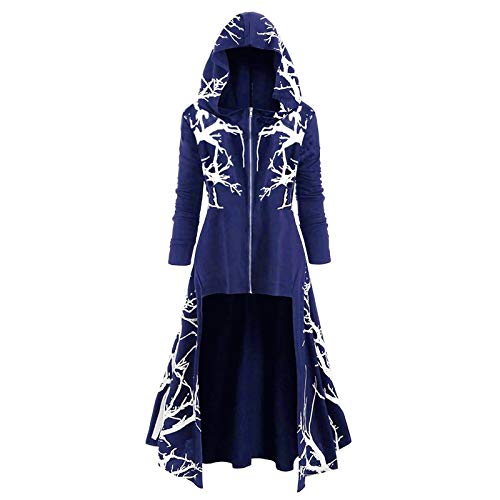 NaLatia Kapuzenjacke Herren Halloween Kostüm Assassin's Creed Renaissance Mittelalter Männer Leicht Jacke Mit Reißverschluss Cosplay Mantel Kordelzug Hoodie Retro Umhang Karneval Party Kleidung von NaLatia