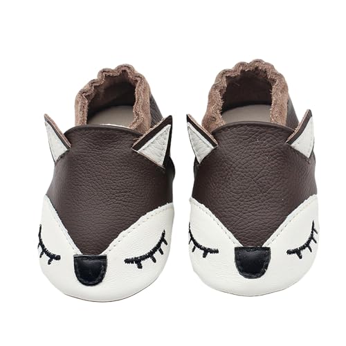 NaLatia Krabbelschuhe Baby LederLauflernschuhe Mädchen mit weichen Wildledersohlen Lederschuhe Baby Jungen Mädchen Hausschuhe 0-24 Monate von NaLatia