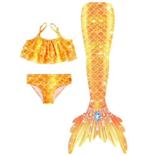 NaLatia 𝙈eerjung𝙛rauen𝙛losse Mädchen Mit Bikini Set schwimm𝙛lossen Kinder 𝙈eerjung𝙛rau Bikinis Badeanzug 𝙛lossen 𝙈eerjung𝙛rauen Badekleid Badebekleidung Für 4-13 Jahre Sommer Neu von NaLatia