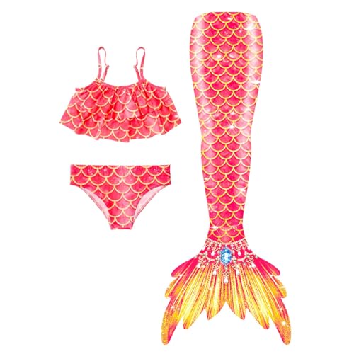 NaLatia 𝙈eerjung𝙛rauen𝙛losse Mädchen Mit Bikini Set schwimm𝙛lossen Kinder 𝙈eerjung𝙛rau Bikinis Badeanzug 𝙛lossen 𝙈eerjung𝙛rauen Badekleid Badebekleidung Für 4-13 Jahre Sommer Neu von NaLatia