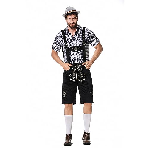 NaLatia Paulgos Lederhose Herren Herren Trachten Kniebund Lederhose Hirsch Dunkelbraun aus feinstem Rindsveloursleder Gr. 44-68 von NaLatia