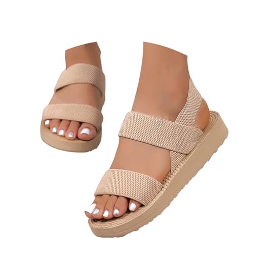 Sandalen Damen Sommer Bequem Hausschuhe Offene Schuhe Breite Füße Schicke Latschen Sommerschuhe Elegant Slingback Barfuss Sandaletten Hanfseil Keilabsatz Damensandalen von NaLatia