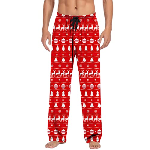 NaLatia Schlafhose Hose Herren Weihnachts Hose Lang Pyjama Weihnachten Schlafhosen Männer Lang Hosen Weihnachts Schlafanzughose Weihnachtsschlafhose Hose Pyjamahose von NaLatia