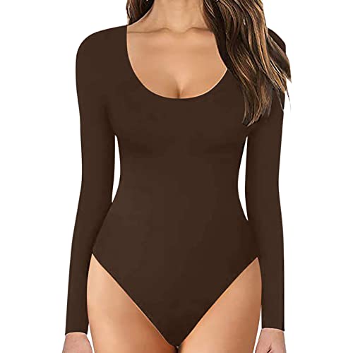 NaLatia Shapewear Damen Langarm Body Shaper Bauchweg Tanga Bodysuit Sculpting Shaping Stark Formend, Atmungsaktiven Materialien von NaLatia