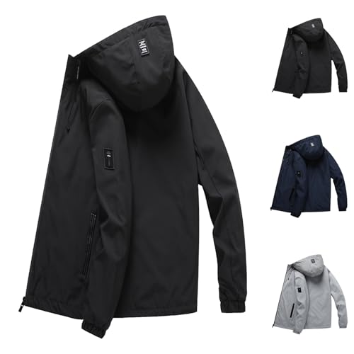 NaLatia Softshelljacke für Herren Wasserdicht Winddicht Warme Winterjacke Windbreaker Funktionsjacke Outdoorjacke für Wandern Fahrrad Camping Leichte Dünne Herrenjacke von NaLatia