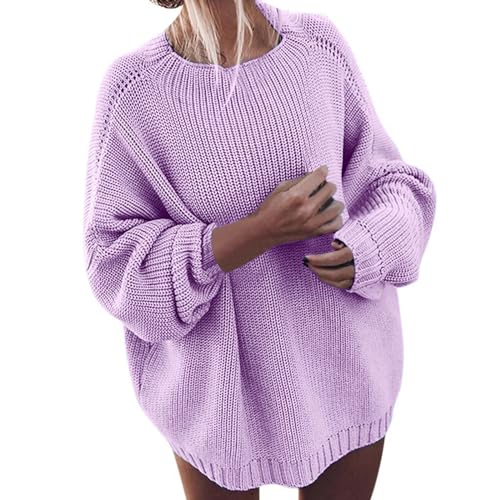 NaLatia Strickpullover Damen Grobmaschig Oversize Winter Pullover Warm Lang Grobstrick Pulli Netz Häkel Grobstrickpullover Grob Strickpulli Dickes Sweatshirt Knitted Sweater Jumper von NaLatia
