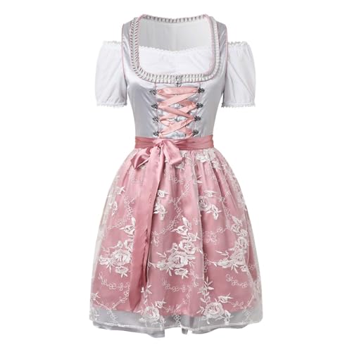 NaLatia Traditionelles Dirndl in Grün & Beige - Elegantes Trachtenkleid für Volksfeste und Feierlichkeiten - Größen S-XXL von NaLatia