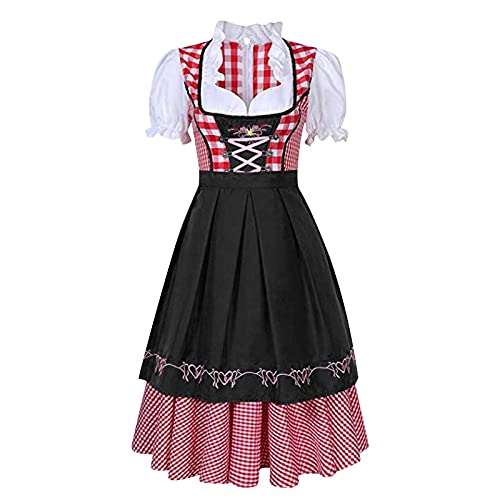 NaLatia Traditionelles Dirndl in Grün & Beige - Elegantes Trachtenkleid für Volksfeste und Feierlichkeiten - Größen S-XXL von NaLatia