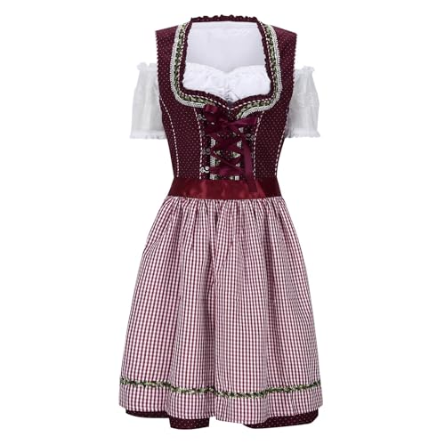 NaLatia Traditionelles Dirndl in Grün & Beige - Elegantes Trachtenkleid für Volksfeste und Feierlichkeiten - Größen S-XXL von NaLatia