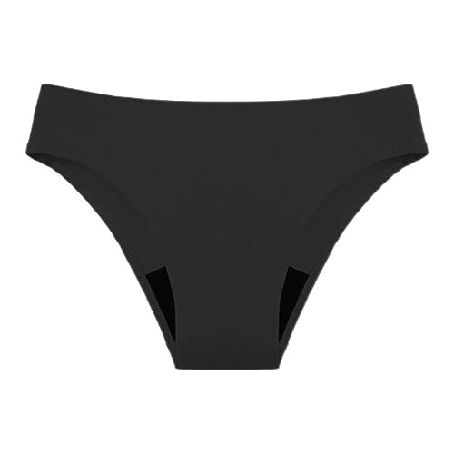 Perioden Bikinihose Mädchen Teenager Bikini Hose für Damen Bademode zum Schwimmen Auslaufsicher Schwarze Bikini Slips Low Waist MenstruationsunterwäSche Basic Badebekleidung Frauen Strand Pool von NaLatia