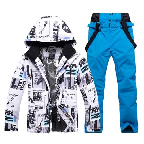 Skianzug Damen 2 Teilig Bequeme Winterjacke Winter Allwetterjacke Wasserdicht Schneeanzug Warm Snowboardjacke Winddicht Funktionsjacke mit Abnehmbare Kapuzen Outdoor Skijacke Damen Wanderjacke von NaLatia