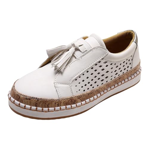 Sneakers Damen Stoff Dicke Flache Schuhe - Slip On Freizeitschuhe Frauen Leichtgewichts Atmungsaktiv Sportschuhe Platform Turnschuhe Bequeme Outdoor Casual Walkingschuhe Elegant Plate Fitness 2025 Neu von NaLatia