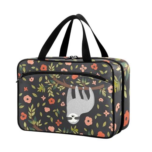 Naanle Pillen-Organizer-Tasche, Reise-Pillenflasche, Medizin-Organizer, Heimaufbewahrung, Medikamenten-Tasche, Pillentasche, Blume, Faultier, 2 leere Erste-Hilfe-Tasche für Vitaminpräparate, von Naanle