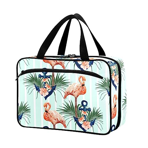 Naanle Pillen-Organizer-Tasche, Reise-Pillenflasche, Medizin-Organizer, Heimaufbewahrung, Medikamenten-Tasche für Vitaminpräparate, Anker Flamingo, leere Erste-Hilfe-Tasche für Auto, Camping, Outdoor von Naanle