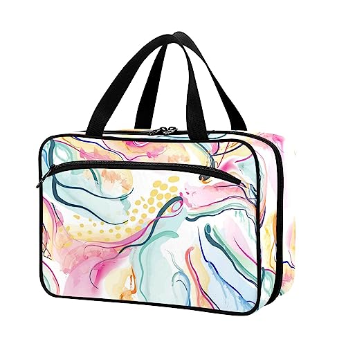 Naanle Pillen-Organizer-Tasche, Reise-Pillenflasche, Medizin-Organizer, Heimaufbewahrung, Medikamentenbeutel für Vitaminpräparate, Aquarell, gewellt, leer, Erste-Hilfe-Tasche für Auto, Camping von Naanle