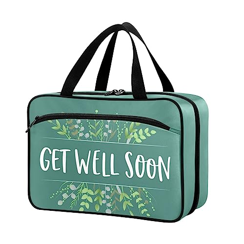 Naanle Pillen-Organizer-Tasche, Reise-Pillenflasche, Medizin-Organizer, Heimaufbewahrung, Medikamentenbeutel für Vitaminpräparate, Genesung, florale Blätter, leere Erste-Hilfe-Tasche für Auto, Camping von Naanle