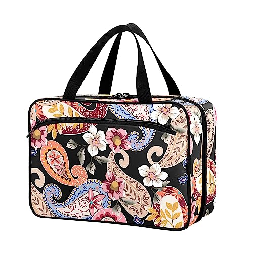 Naanle Pillen-Organizer-Tasche, Reise-Pillenflasche, Medizin-Organizer, Heimaufbewahrung, Medikamentenbeutel für Vitaminpräparate, buntes Paisleymuster, leere Erste-Hilfe-Tasche für Auto, Camping von Naanle