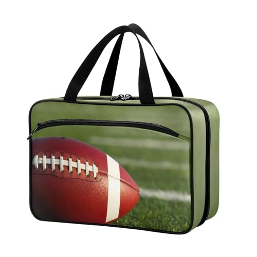 Naanle Pillen-Organizer-Tasche für Reisen, Pillenflasche, Medizin-Organizer, Heimaufbewahrung, Medikamenten-Tasche, Pillentasche, American Football-Feld, leere Erste-Hilfe-Tasche für Vitaminpräparate, von Naanle