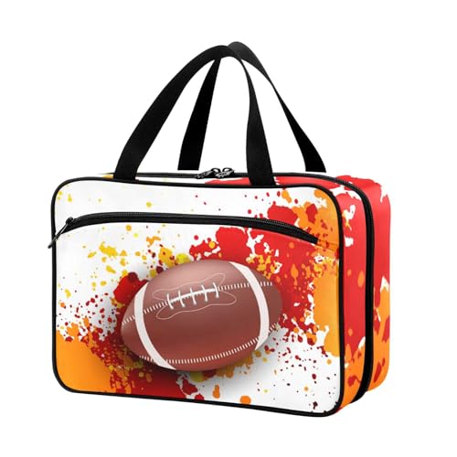 Naanle Pillen-Organizer-Tasche für Reisen, Pillenflasche, Medizin-Organizer, Heimaufbewahrung, Medikamentenbeutel, Pillentasche, Aquarell, American Football, leere Erste-Hilfe-Tasche für von Naanle