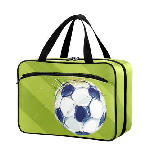 Naanle Pillen-Organizer-Tasche für Reisen, Pillenflasche, Medizin-Organizer, Heimaufbewahrung, Medikamentenbeutel, Pillentasche, Aquarell, Fußball, Fußball, leere Erste-Hilfe-Tasche für von Naanle