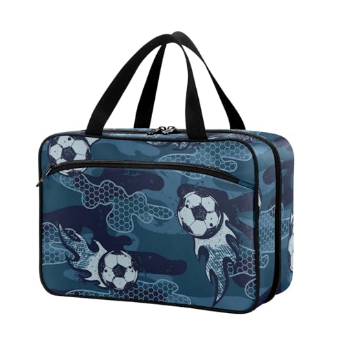 Naanle Pillen-Organizer-Tasche für Reisen, Pillenflasche, Medizin-Organizer, Heimaufbewahrung, Medikamentenbeutel, Pillentasche, Camouflage, Fußball, leere Erste-Hilfe-Tasche für Vitaminpräparate, von Naanle