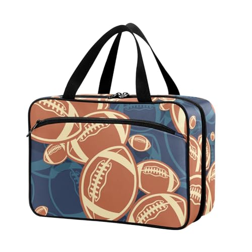 Naanle Pillen-Organizer-Tasche für Reisen, Pillenflasche, Medizin-Organizer, Heimaufbewahrung, Medikamentenbeutel, Pillentasche, Cartoon, American Football, leere Erste-Hilfe-Tasche für von Naanle