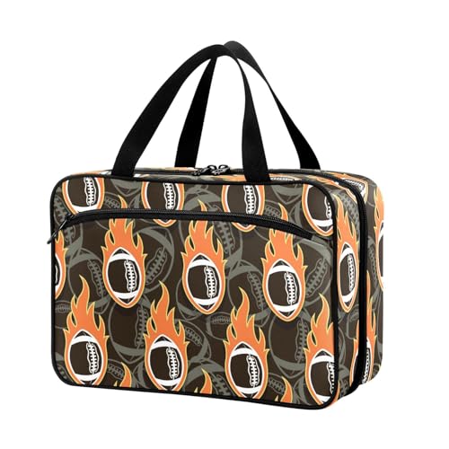 Naanle Pillen-Organizer-Tasche für Reisen, Pillenflasche, Medizin-Organizer, Heimaufbewahrung, Medikamentenbeutel, Pillentasche, Rugbybälle im Feuer, leere Erste-Hilfe-Tasche für Vitaminpräparate, von Naanle