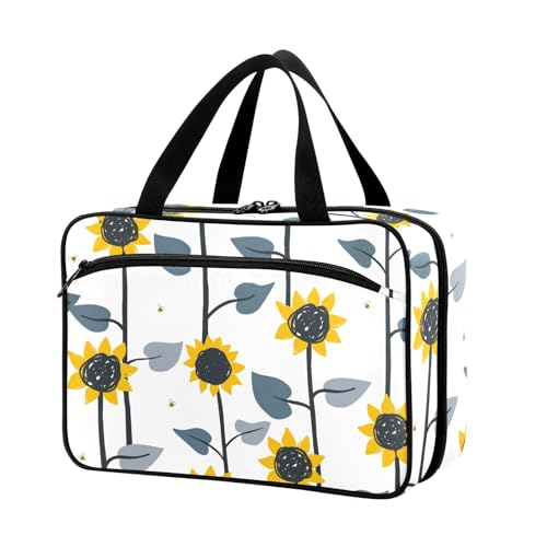 Naanle Pillen-Organizer-Tasche für Reisen, Pillenflasche, Medizin-Organizer, Heimaufbewahrung, Medikamentenbeutel, Pillentasche, Sonnenblume, leere Erste-Hilfe-Tasche für Vitaminpräparate, mehrfarbig, von Naanle