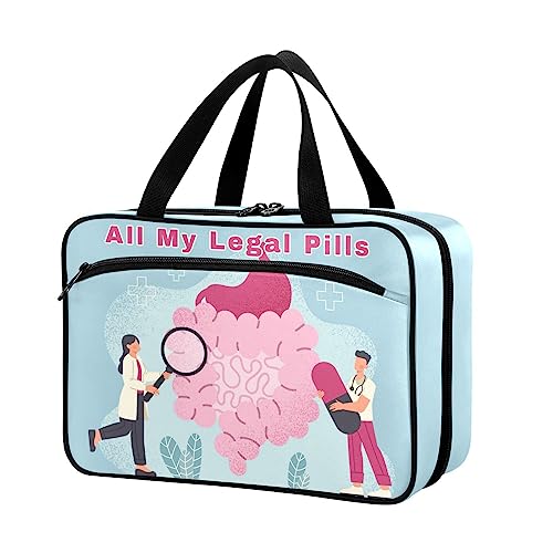 Naanle Pillen-Organizer-Tasche für Reisen, Pillenflasche, Medizin-Organizer, Heimaufbewahrung, Medikamentenbeutel für Vitaminpräparate, Meine Pillen, leere Erste-Hilfe-Tasche für Auto, Camping von Naanle