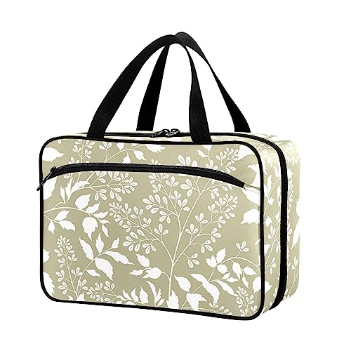 Naanle Pillen-Organizer-Tasche für Reisen, Pillenflasche, Medizin-Organizer, Heimaufbewahrung, Medikamentenbeutel für Vitaminpräparate, florale Blätter, leere Erste-Hilfe-Tasche für Auto, Camping von Naanle