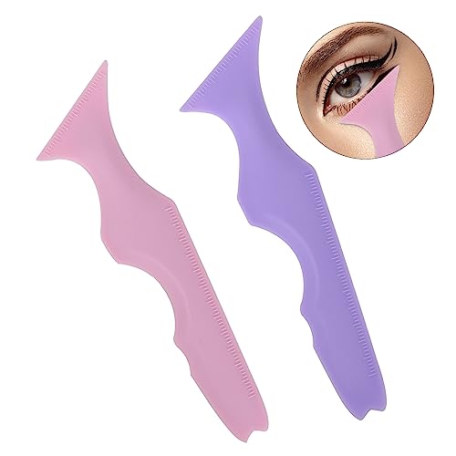2 Stück Eyeliner Hilfe Schablonen Silikon, Silikon Augen Make Up Schablonen Multifunktionale Eyeliner Führungsschablone, Wimpern Schablone, Lippenstift Eyeliner Hilfsartefakt für Anfänger von Naapesi