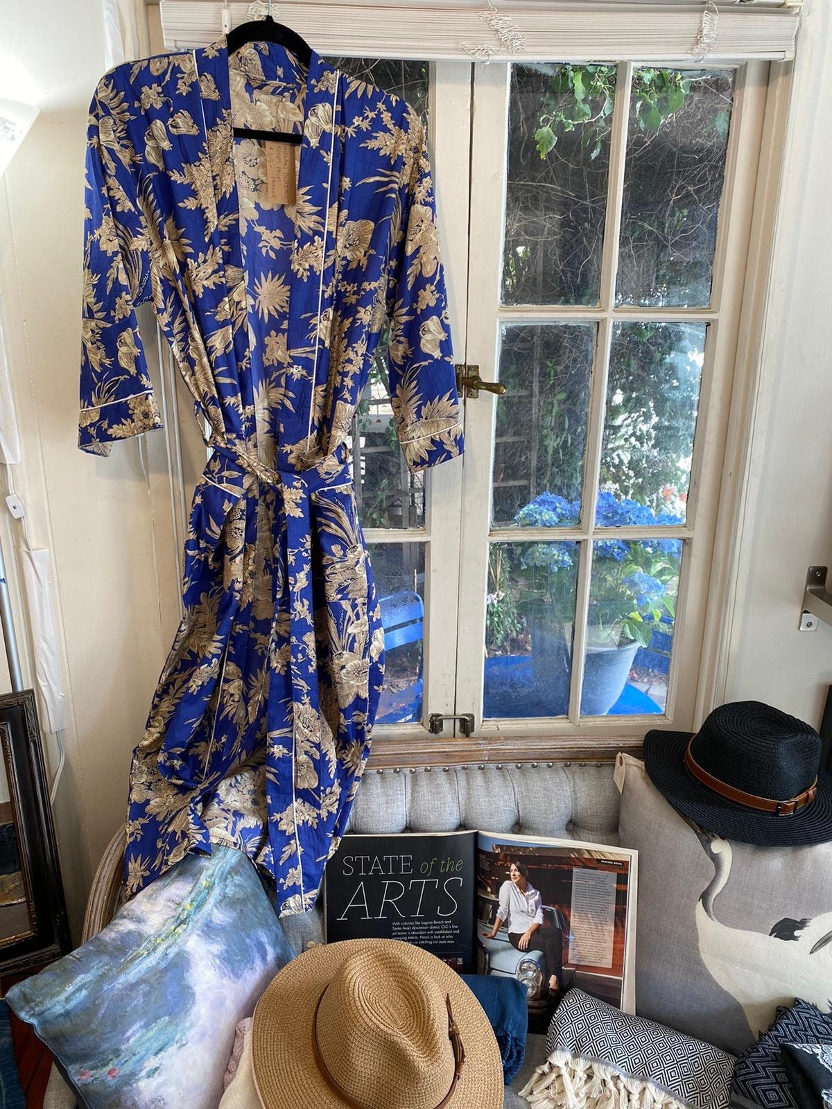 Handblockdruck-Baumwollkimono-Roben, Kimono Mit Blumendruck, Weicher Und Bequemer Bademäntel, Wickelkleid, Hausmantel Robe Handblockdruck-Baumwollkimono-Roben, Kimono Mit Blumendruck, Weicher Und Bequemer Bademäntel, Wickelkleid, Hausmantel Robe von Naazcreation