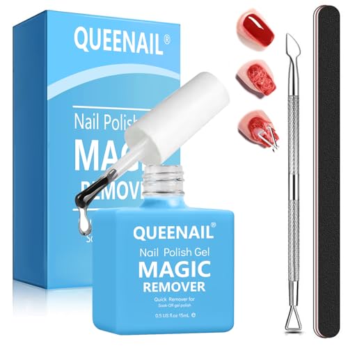1 Stücke Nagellackentferner, 15 ml Gel Nail Polish Remover, Gel-Nagellackentferner mit Nagelfeile, für UV-Kunststoffnägel, Acrylnägel, natürliche Näge, In 3-5 Minuten von Nacerlary