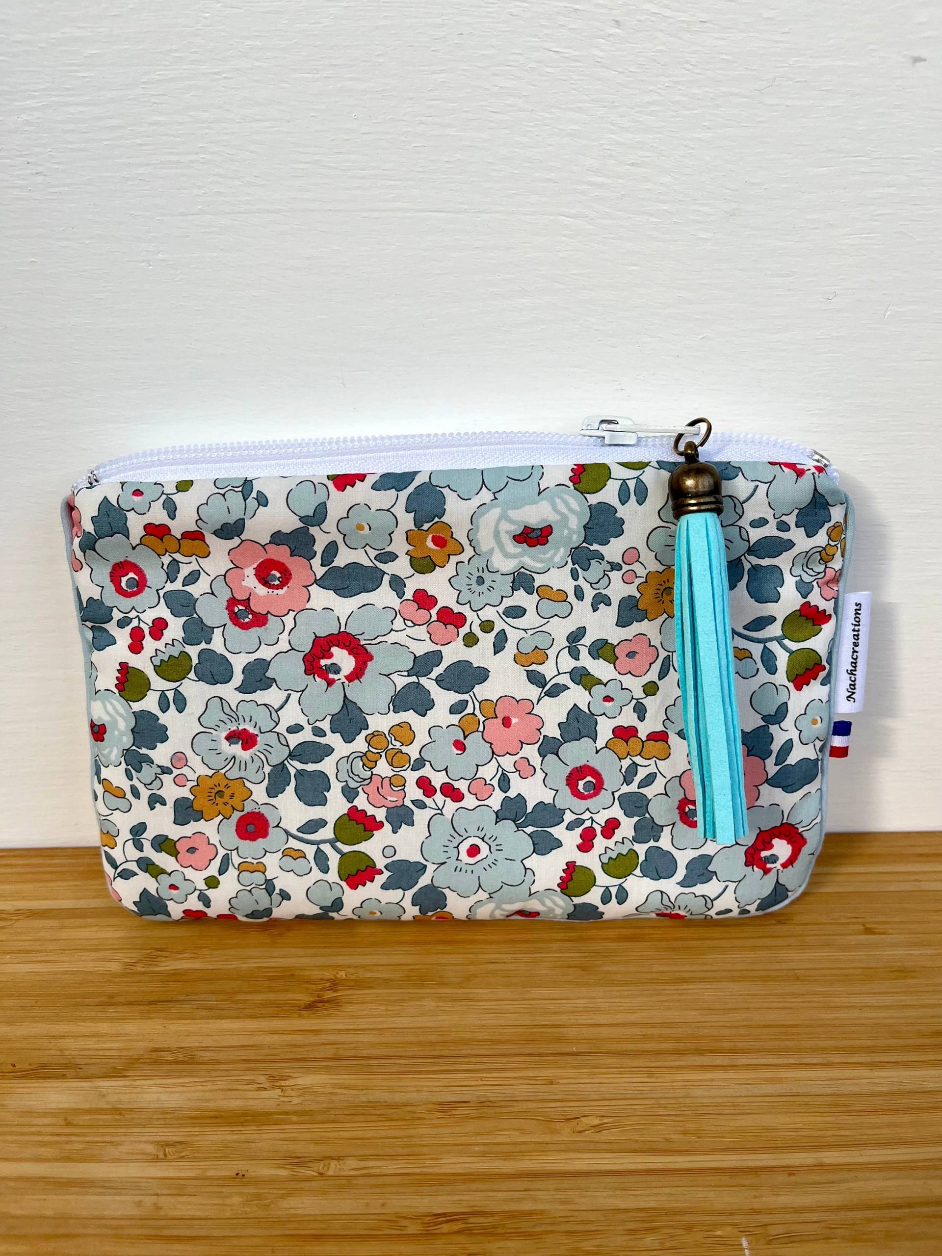 Betsy Blauer Liberty-Fleecebeutel. Handytasche Betsy Blauer Liberty-Fleecebeutel. Handytasche von Nachacreations