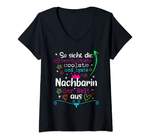Damen Beste Nachbarin der Welt Nachbar Nachbarschaft Nachbarn T-Shirt mit V-Ausschnitt Damen Beste Nachbarin der Welt Nachbar Nachbarschaft Nachbarn T-Shirt mit V-Ausschnitt von Nachbarin Geschenk Geburtstag Beste Nachbarin