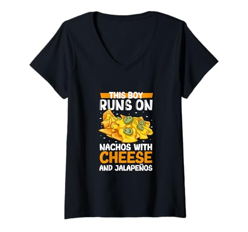 Damen Männer lieben Nachos with Cheese and Jalapeños T-Shirt mit V-Ausschnitt von Nachos with Cheese and Jalapeños Designs