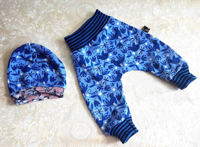 Frühchen Pumphose Set Retro Vögelchen von Nachtklabauter