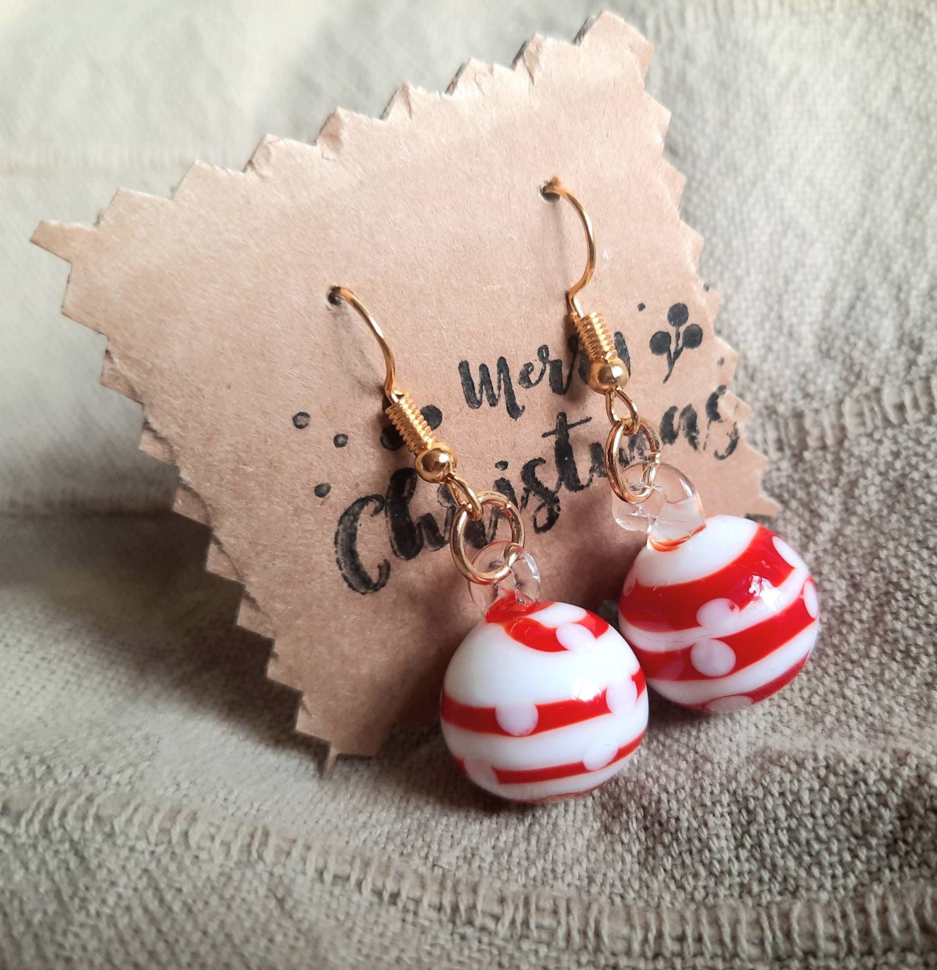 Weihnachts Ohrringe Glaskugel von Nachtklabauter