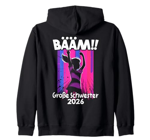 Mädchen Bääm Große Schwester 2026 Dab Schwangerschaft Kapuzenjacke Mädchen Bääm Große Schwester 2026 Dab Schwangerschaft Kapuzenjacke von Nachwuchs Ankündigung Geburt Babyparty Geschwister