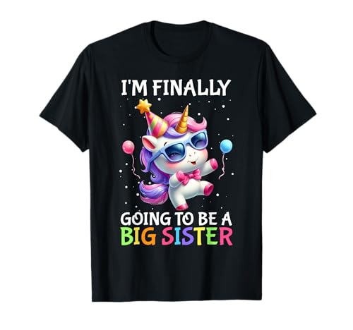 Neues Baby Finally Going to BE A Big SIS Lustig Schwester T-Shirt von Nachwuchs Geschenk Zocken T-Shirt Familie Set