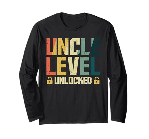 Neues Baby Uncle Level Unlocked Lustiges Onkel Langarmshirt von Nachwuchs Geschenk Zocken T-Shirt Familie Set