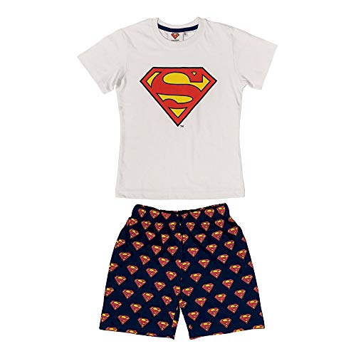 DC Comics Superman T-Shirt und Hose aus Baumwolle 3987, Weiß 7 Jahre von Nada Home