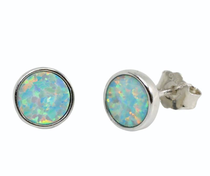 Aqua Opal Ohrstecker - Lab Erstellt Ohrstecker 925 Sterling Silber Muttertag Ostern Graduierung Hochzeiten von NadeanDesigns