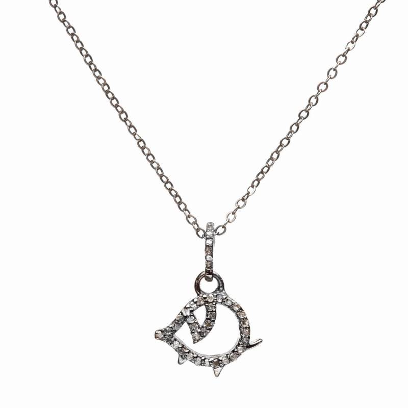 Diamant Edelstein Schwein Anhänger Halskettesterling Silberkarit Spendeechter Diamantschwein Liebhabergeschenk Für Siegnadenhofliebetierarzt von NadeanDesigns