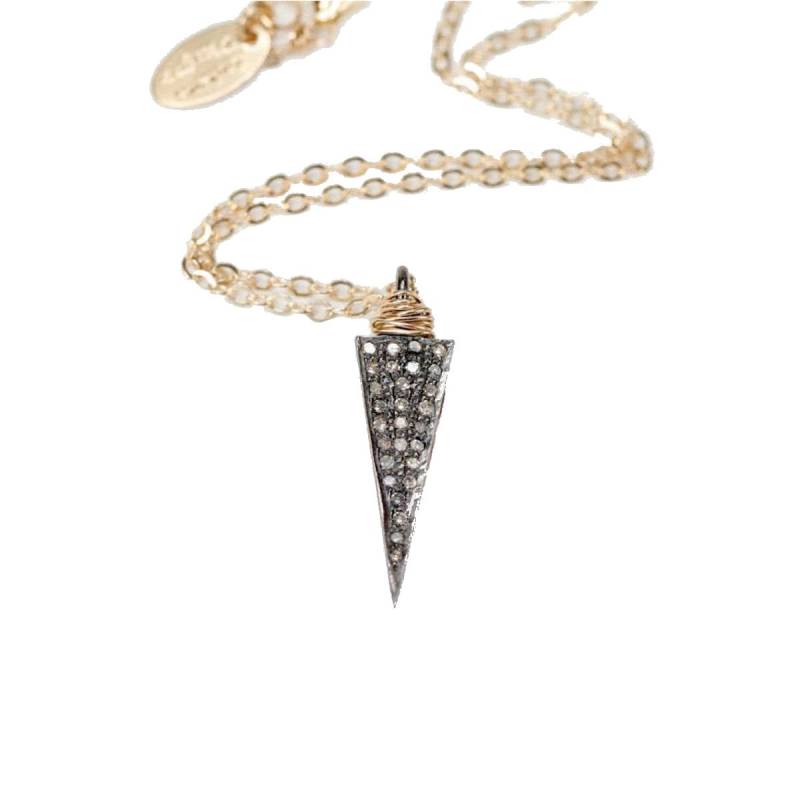 Diamant Pfeil Halskettegeometrischgeschenkidee Für Sie Minimalistischmischmetallpflasterstein Anhängerschichtkette Urlaub Weihnachten von NadeanDesigns