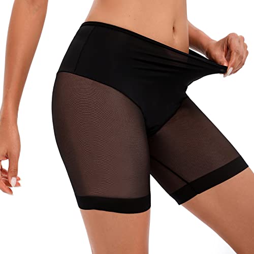 Nadeer Anti-Chafing Unterhosen Damen Unter Rock Kurze Hose Anti-Rutsch Leggings Sicherheits Shorts Miederhose Boyshort Nahtlose Unterwäsche Weich Elastisch Leicht (Schwarz,L) von Nadeer