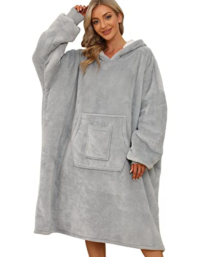 Nadeer Pullover Sweatshirt Mit Kapuze Oversize Robe Decke Hoodie Decken Sweatshirt Flanell Hoodies Kuschelpullover von Nadeer