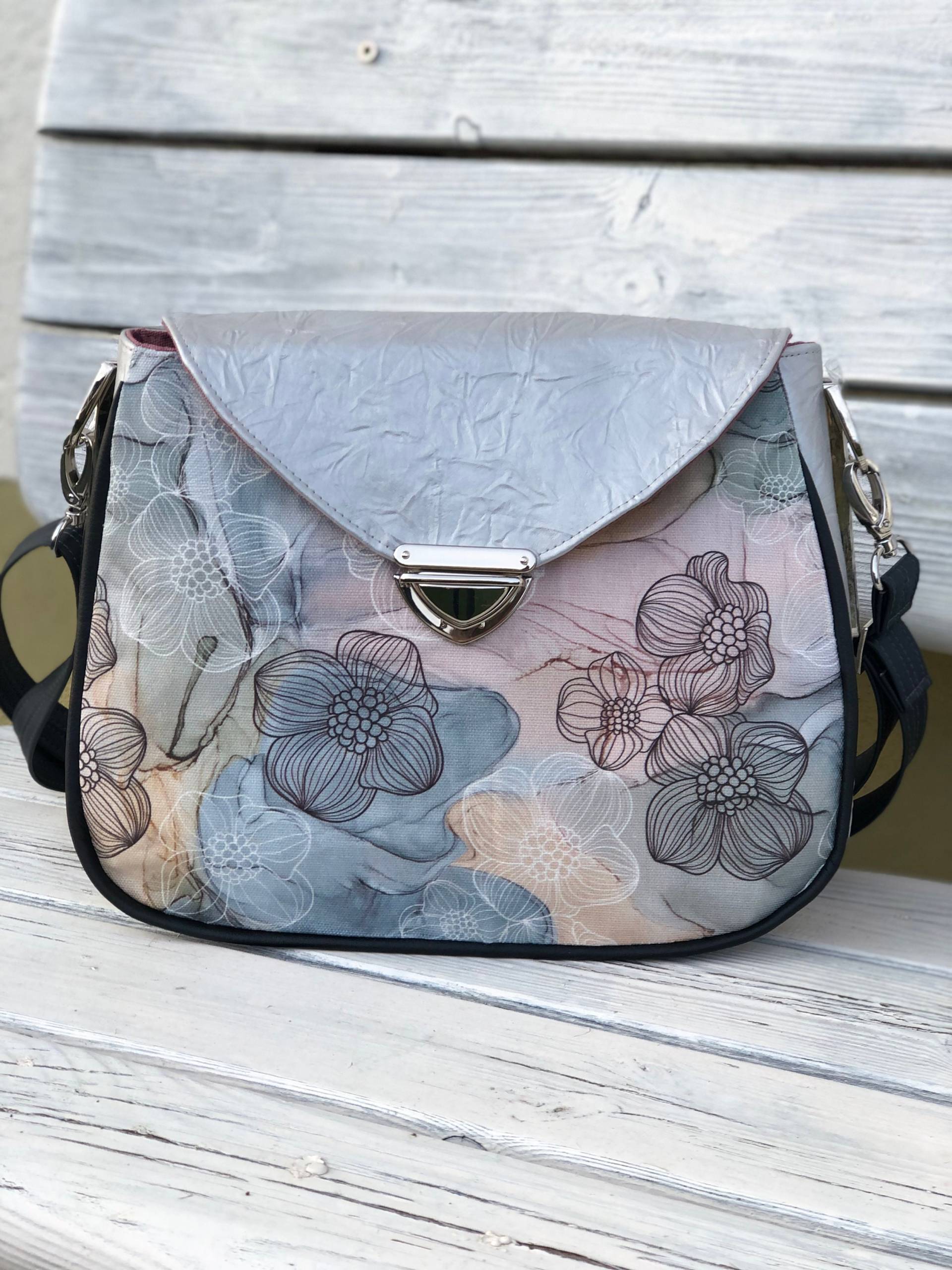 Handtasche, Handmade, Kunstleder, Canvas von NadelspielbyAlex