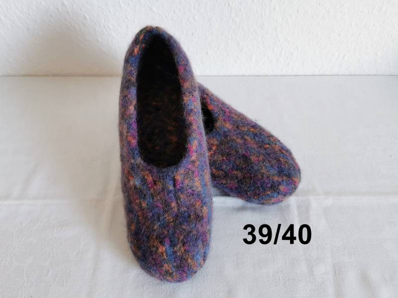 Warme Filzpuschen Mit Latexsohle, Gr. 39/40 Warme Filzpuschen Mit Latexsohle, Gr. 39/40 von Nadelspielereien